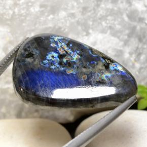 Espectrolita multicolor natural de 24,80 ct, forma elegante, opaco