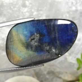 Espectrolita multicolor natural de 14,98 ct, forma elegante, opaco