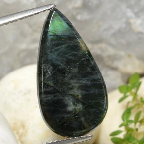 Espectrolita multicolor natural de 6,57 ct, en forma de pera, opaco