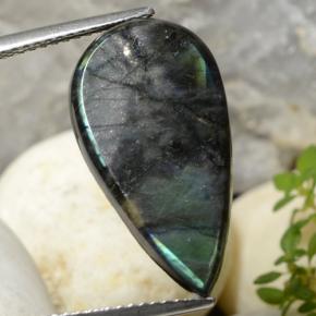 Espectrolita multicolor natural de 6,57 ct, en forma de pera, opaco