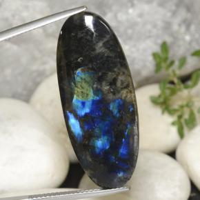 Espectrolita multicolor natural de 15,38 ct, corte óvalo, opaco
