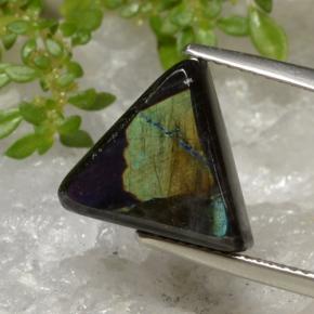 Espectrolita multicolor natural de 5,25 ct, trillón, opaco