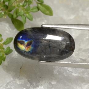 Espectrolita Multicolor natural de 3.52 ct, Corte Óvalo, Opaco