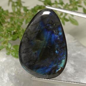 Espectrolita multicolor natural de 9,44 ct, forma elegante, opaco