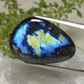 Espectrolita multicolor natural de 9,44 ct, forma elegante, opaco