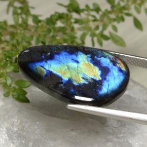 Espectrolita multicolor natural de 9,44 ct, forma elegante, opaco