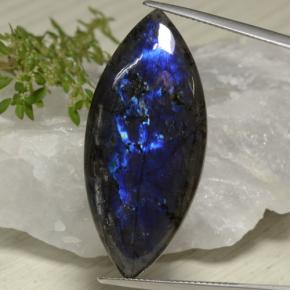 Espectrolita multicolor natural de 24,60 ct, marquesa, opaco