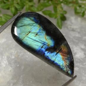 Espectrolita multicolor natural de 6,01 ct, forma elegante, opaco