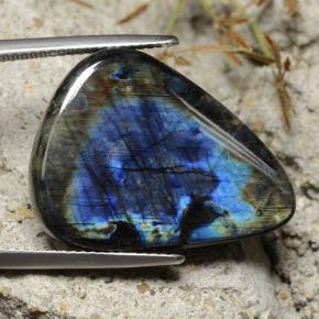 Espectrolita multicolor natural de 17,21 ct, en forma de pera, opaco