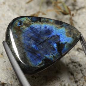 Espectrolita multicolor natural de 17,21 ct, en forma de pera, opaco