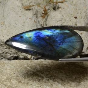 Espectrolita Multicolor natural de 36.83 ct, En forma de pera, Opaco