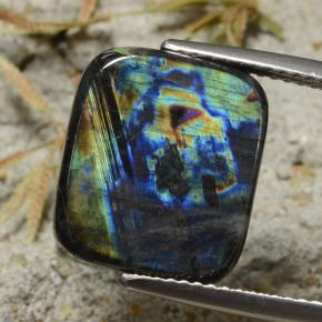 Espectrolita Multicolor natural de 6.03 ct, Corte Cojín, Opaco