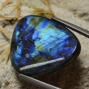 Espectrolita multicolor natural de 15,43 ct, trillón, opaco