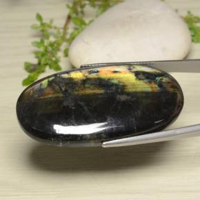 Espectrolita multicolor natural de 61,44 ct, corte óvalo, opaco