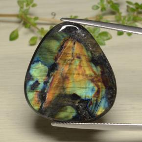 Espectrolita multicolor natural de 14,38 ct, trillón, opaco