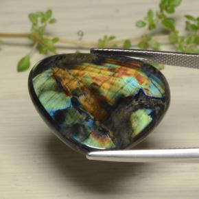 Espectrolita multicolor natural de 14,38 ct, trillón, opaco