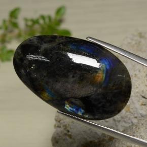 Espectrolita multicolor natural de 23,02 ct, forma elegante, opaco