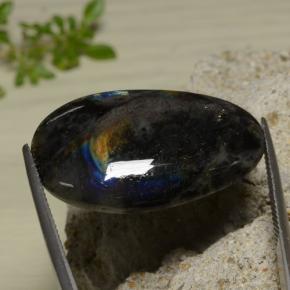 Espectrolita multicolor natural de 23,02 ct, forma elegante, opaco