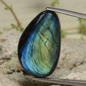 Espectrolita multicolor natural de 11,39 ct, forma elegante, opaco