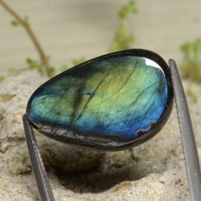 Espectrolita multicolor natural de 11,39 ct, forma elegante, opaco