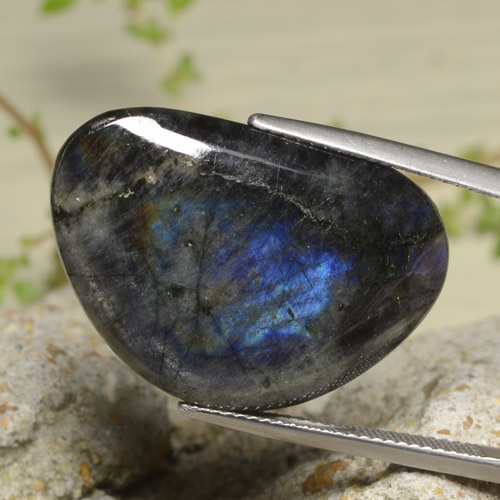 Espectrolita multicolor natural de 16,24 ct, forma elegante, opaco