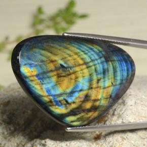 Espectrolita multicolor natural de 29,30 ct, trillón, opaco
