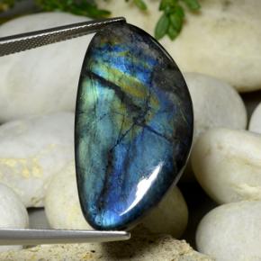 Espectrolita multicolor natural de 20,62 ct, forma elegante, opaco