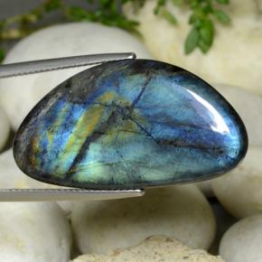Espectrolita multicolor natural de 20,62 ct, forma elegante, opaco