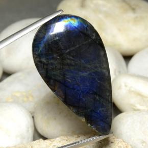 Espectrolita Multicolor natural de 22.92 ct, En forma de pera, Opaco