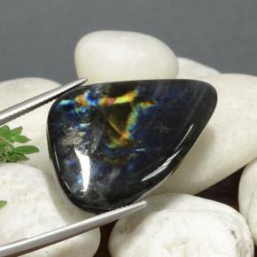 Espectrolita multicolor natural de 27,00 ct, forma elegante, opaco