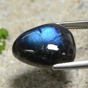 Espectrolita Multicolor natural de 11.36 ct, En forma de pera, Opaco