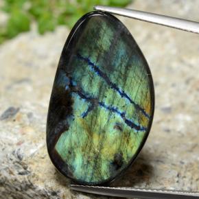 Espectrolita multicolor natural de 14,77 ct, forma elegante, opaco