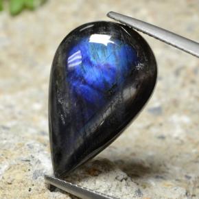 Espectrolita Multicolor natural de 8.15 ct, En forma de pera, Opaco