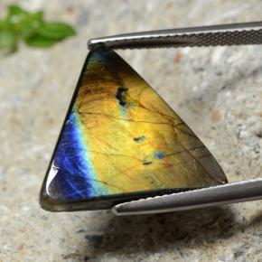 Espectrolita multicolor natural de 9,73 ct, trillón, opaco