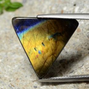 Espectrolita multicolor natural de 9,73 ct, trillón, opaco