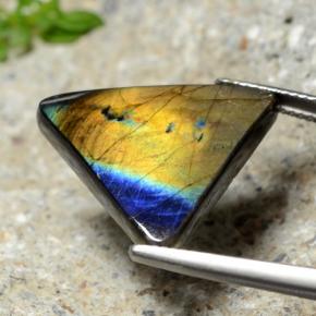 Espectrolita multicolor natural de 9,73 ct, trillón, opaco