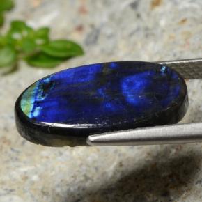Espectrolita multicolor natural de 4,55 ct, corte óvalo, opaco