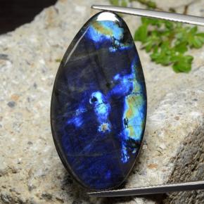 Espectrolita multicolor natural de 22,43 ct, forma elegante, opaco