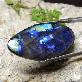 Espectrolita multicolor natural de 22,43 ct, forma elegante, opaco