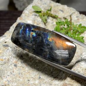 Espectrolita Multicolor natural de 23.58 ct, Corte Cojín, Opaco