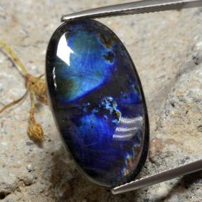Espectrolita multicolor natural de 13,26 ct, corte óvalo, opaco