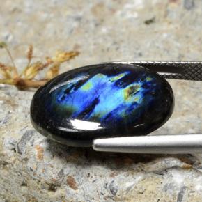 Espectrolita Multicolor natural de 10.68 ct, Corte Óvalo, Opaco