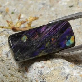 Espectrolita multicolor natural de 8,96 ct, corte cojín, opaco