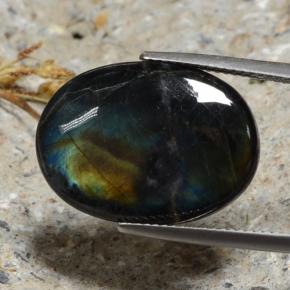 Espectrolita multicolor natural de 9,95 ct, corte óvalo, opaco