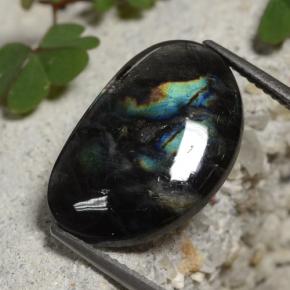 Espectrolita multicolor natural de 6,55 ct, forma elegante, opaco