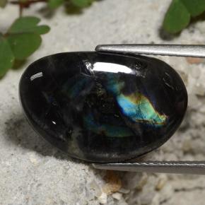 Espectrolita multicolor natural de 6,55 ct, forma elegante, opaco