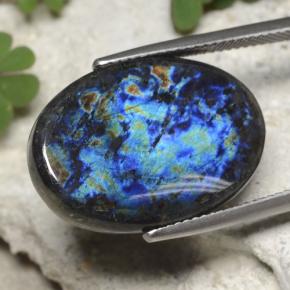 Espectrolita Multicolor natural de 13.11 ct, Corte Óvalo, Opaco