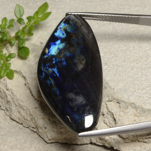 Espectrolita multicolor natural de 23,37 ct, forma elegante, opaco