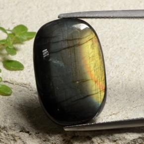 Espectrolita Multicolor natural de 11.04 ct, Corte Cojín, Opaco