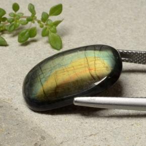 Espectrolita Multicolor natural de 11.04 ct, Corte Cojín, Opaco